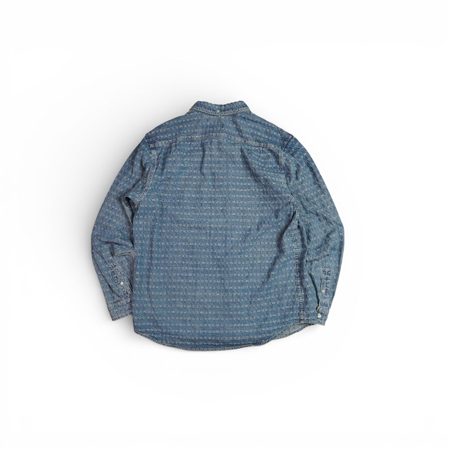 Supreme Jacquard Logos Denim Button Up Shirt