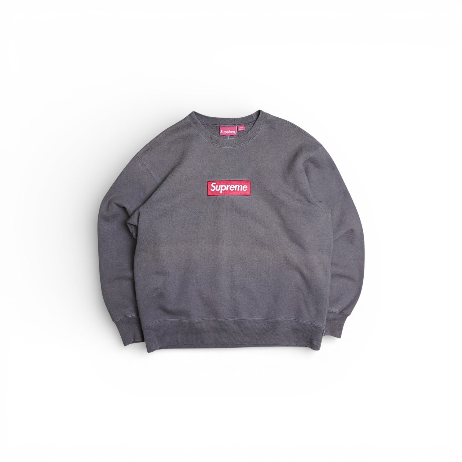 Logo Crewneck Supreme Grey On Grey Box Logo Supreme Box Logo