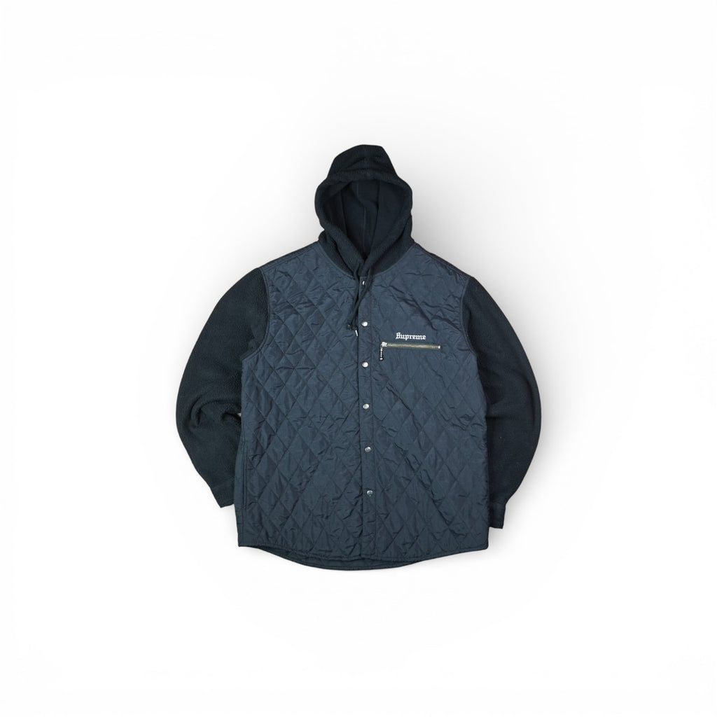 Supreme Hooded Fleece Nylon Shirt Jacket