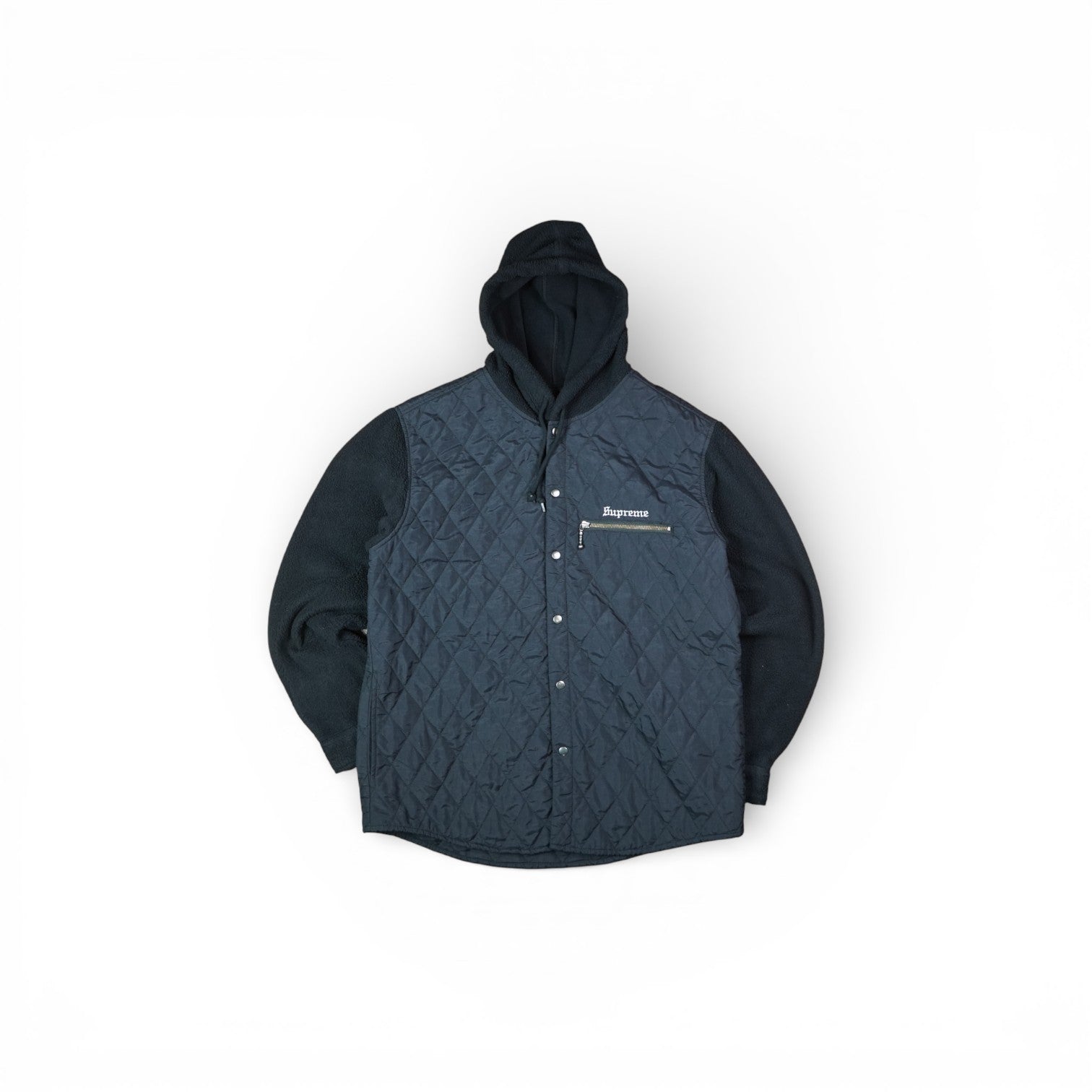 Supreme Hooded Fleece Nylon Shirt Jacket