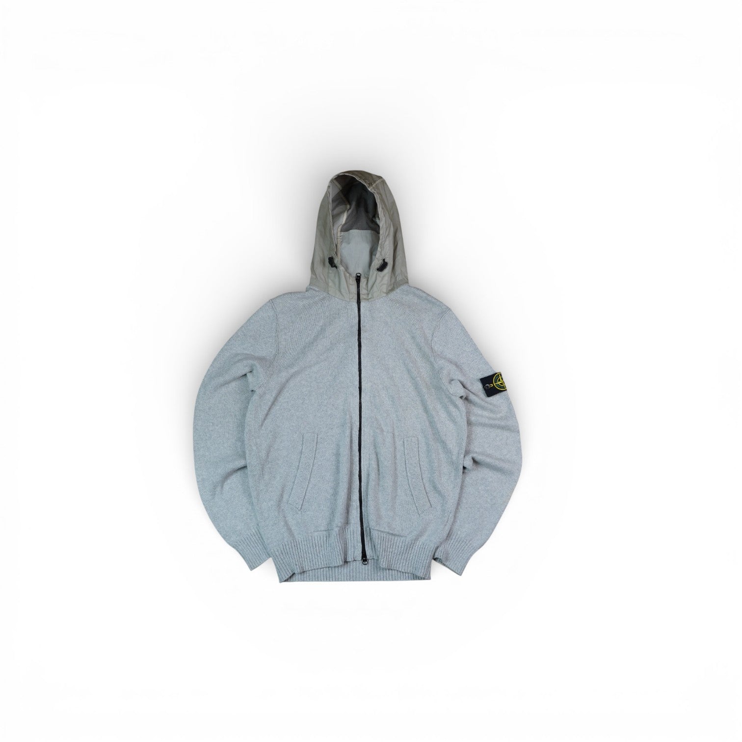 Stone Island Nylon And Wool Zip Up Hoodie