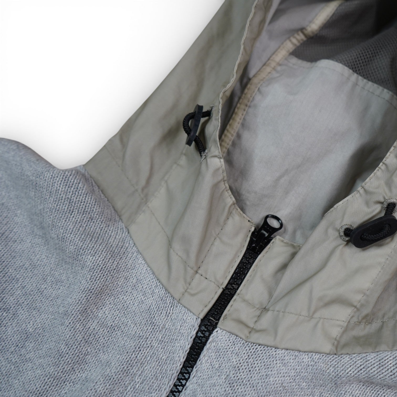 Stone Island Nylon And Wool Zip Up Hoodie